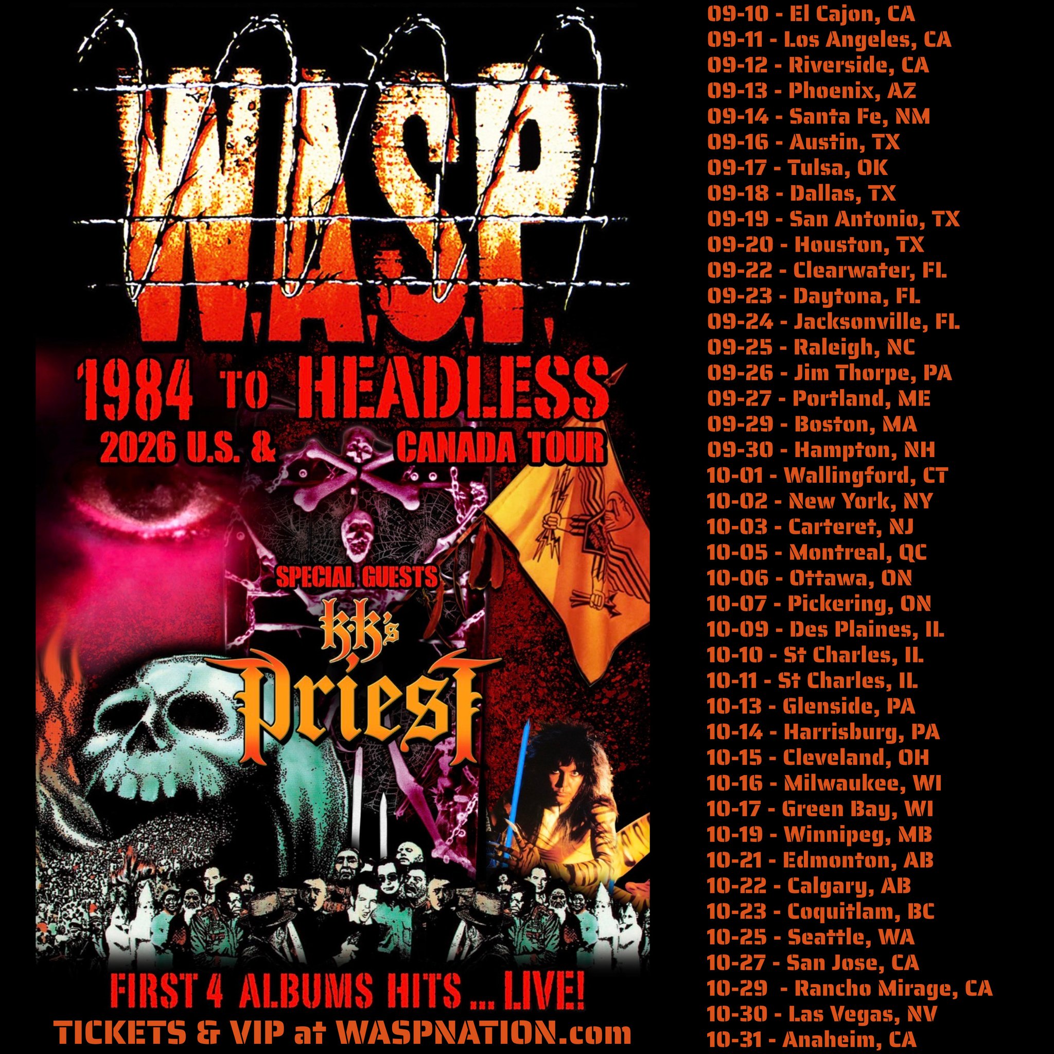 W.A.S.P. 1984 To Headless Tour Poster 2026